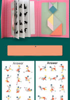 Libro De Puzzle Magnético De Tangram En Madera Juguete Educativo Para Niños Y Niñas Montessori Aprendizaje Inteligencia Portátil Geométrico Para Edades 3-12 - details 1