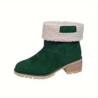 Botas De Nieve Para Mujer Invierno Cómodas Talla Grande 36-43 Cuero Sintético Lining De Peluche Corta Botas De Piel Acolchadas Casual - details 4