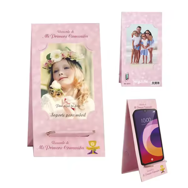 12 Portamóviles Personalizable a Doble Cara con Foto del Niño o Niña  Regalo Ideal para Invitados de Primera Comunión  Set de 12 Unidades  Diseño Exclusivo y Duradero para Recuerdos Especiales, regalo ideal primera comunion, con la garantia de arguval - 1