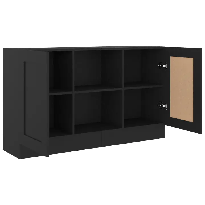 vidaXL Aparador de madera contrachapada negro 120x30,5x70 cm - 1