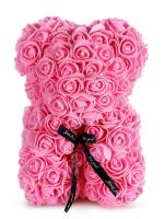 Regalo De Aniversario Para Madre Día De San Valentín Decoración De Hogar Rosa Artificial Eterna Con Oso Teddy Uflower - details 16