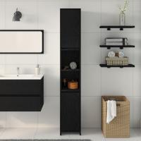Armario de baño vidaXL Negro Roble 30x30x183,5 cm Madera elaborada - details 2