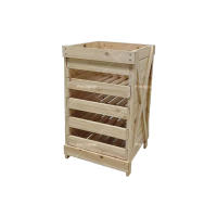 Estante para frutas y verduras de madera maciza de cinco capas, adecuado para cocina y dormitorio, color madera original, 35 x 50 x 58 cm. - details 0