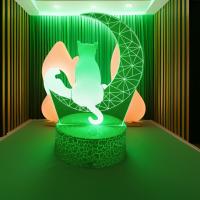 Lámpara De Noche LED 3D De Gato Lindo Para Niños Luz De Escritorio Para Dormitorio Con Toque Inteligente Regalo De Cumpleaños Decoración Para El Hogar - details 1