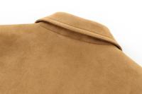 Chaqueta De Cuero Seda Vintage Para Mujer ZBZA Marrón Cuello Redondo Manga Larga Con Bolsillos Cierre Simple Estilo Casual Otoño Invierno - details 27