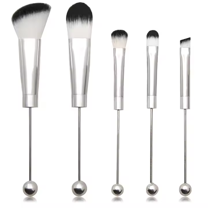 Brochas de maquillaje con cuentas de silicona, Kit de brochas de maquillaje con cuentas para manualidades - 1