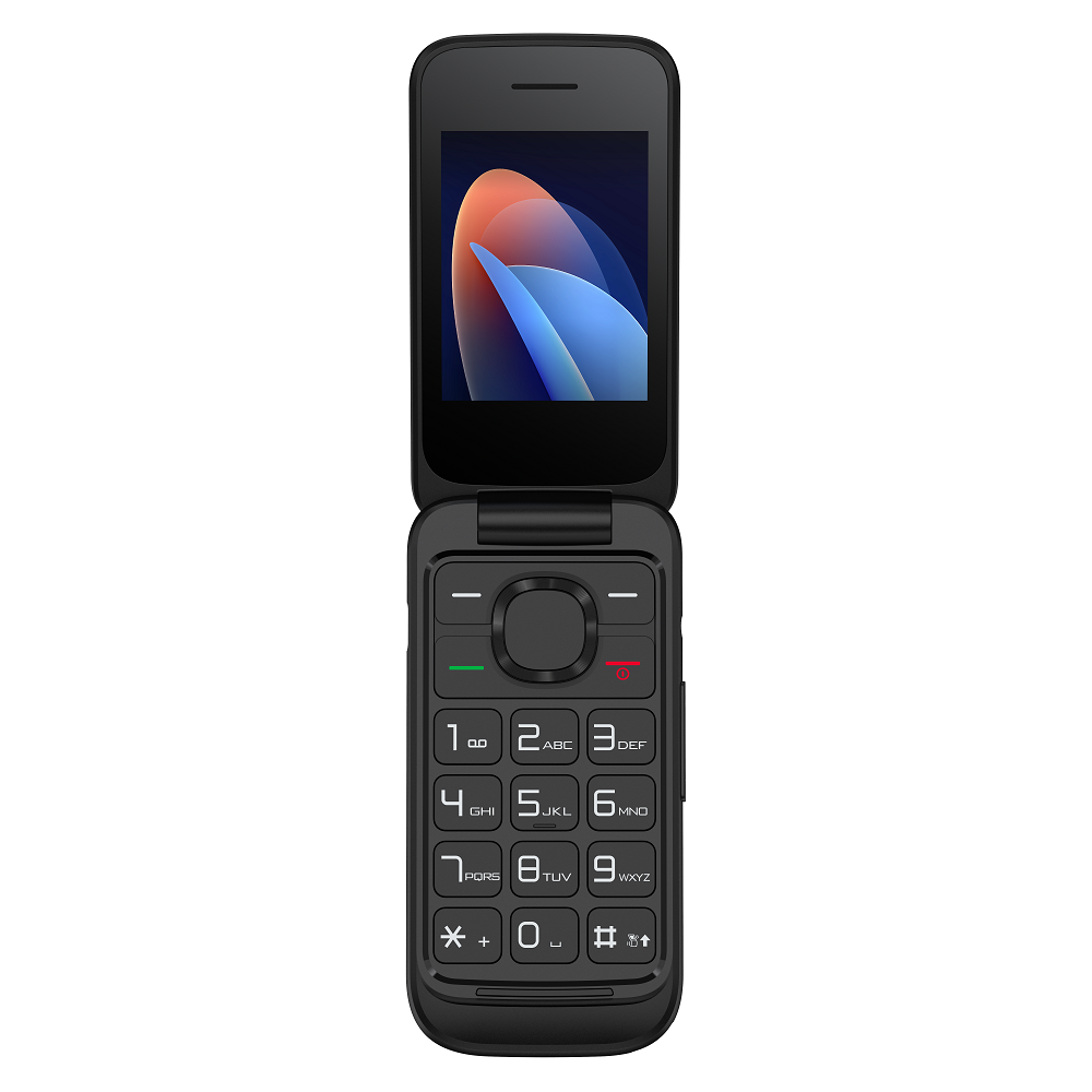 TCL Onetouch 5023 Pantalla 2.4" Teléfono Móvil Facil Uso Teclas Grandes para Personas Mayores Base cargadora Camara VGA Bluetooth 3.0 Linterna Boton SOS Grabadora Type C Batria 970mAh Negro