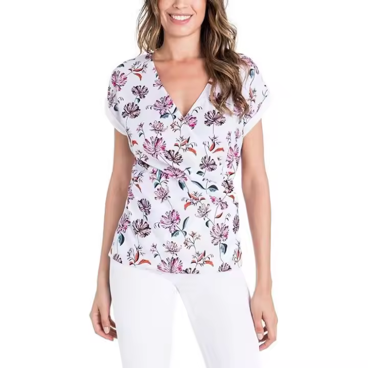 Blusa Salsa talla XS ,Cuello en V estampado floral 50%algodon ,50%modal - 1
