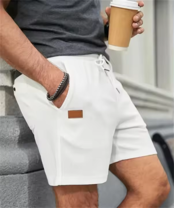 Shorts De Entrenamiento Para Hombres Verano 2024 Color Sólido Algodón Lino Transpirable Pantalones Sueltos Deporte Al Aire Libre - 1