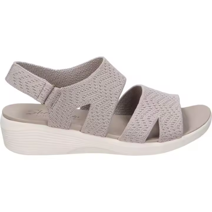 SKECHERS | Sandalias Skechers Arya Modern Mus para Mujer – Sandalia con Cuña en Color Taupe – Sandalia con Velcro – Cuña Media y Cómoda – Estilo Casual – Cómodas y Versátiles – Modelo 163420-TPE - 1