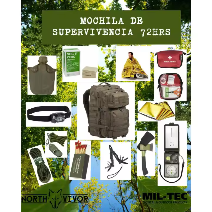 Mochila de Supervivencia 72hrs MIL-TEC x Northvivor - 1