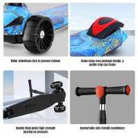 Patinete plegable para niños de 2 a 12 años, Scooter de 3 ruedas con Flash, altura ajustable - details 2