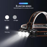 Lámpara Frontal LED Super Brillante Con Batería 18650 Integrada Recargable Tipo-C Para Camping Pesca Nocturna - details 9