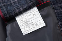Traje Casual Para Hombre De Textura a Cuadros Azul Oscuro Ligero Para Primavera Y Verano Moda Nueva Y Trendy - details 7