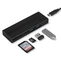Carcasa De SSD M2 NVME NGFF Con Hub USB C 10Gbps Adaptador Para Desktop Y Laptop Lectura SD TF USB 2.0 Splitter Dock Aluminio - details 11
