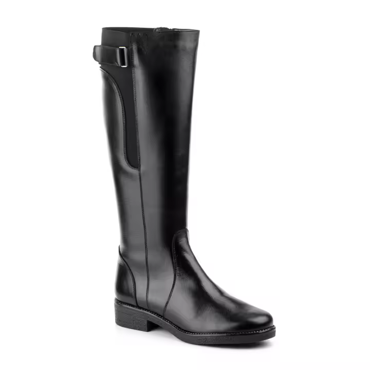 Botas Mujer JAM Modelo 1017 Piel Negro Elástico Correa Hebilla - Elegante Diseño Español - 1