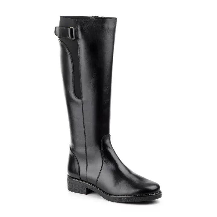 Botas Mujer JAM Modelo 1017 Piel Negro Elástico Correa Hebilla - Elegante Diseño Español - 1