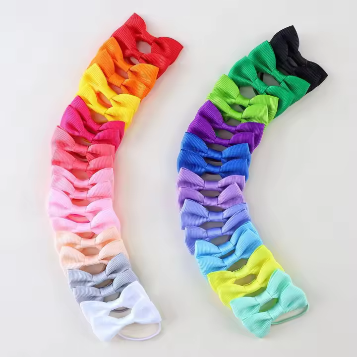 Juego De 40 Bandas Elásticas Para Niñas En Colores Sólidos Accesorios Para Cabello Infantil Diademas Decorativos De Moda Para Niñas - 1