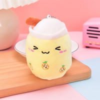 Llavero Colgante De Peluche Mini Simulación De Taza De Té De Leche Con Frutas Regalo De Vacaciones Para Adultos Y Teenagers Unisex - details 6