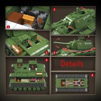 Bloques De Construcción Militar Sherman M4A3 Tanque Medio UK Churchill KV-1 Panzer IV T-34 Juguetes Educativos Para Niños Regalos Para Adultos - details 6