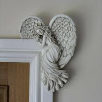 2PCS Escultura De Ángel En Resina Blanco Para Decoración De Hogar Y Regalos Arte De Puerta O Mesa Bellas Alas De Ángel - details 4