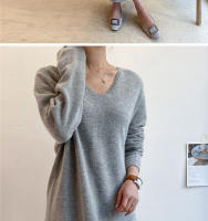 Vestido Largo De Mujer Otoño Invierno 2024 Nueva Vuelta Suéter Tejido Suéter Maxi De Cashmere Estilo Coreano Elegante - details 17