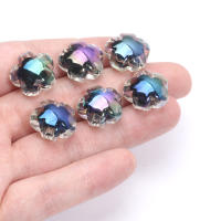 10Pcs Abalorios Flor Negra AB Transparente Para Creación De Joyas Pulsera Y Pendientes DIY Suministros De Manualidades - details 5