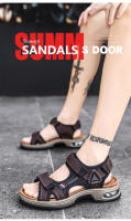 Sandalias De Verano Para Hombre En Cuero Genuino Gladiador Cómodas Para Playa Y Exteriores Tallas 38-46 Cierre Con Hebilla - details 2
