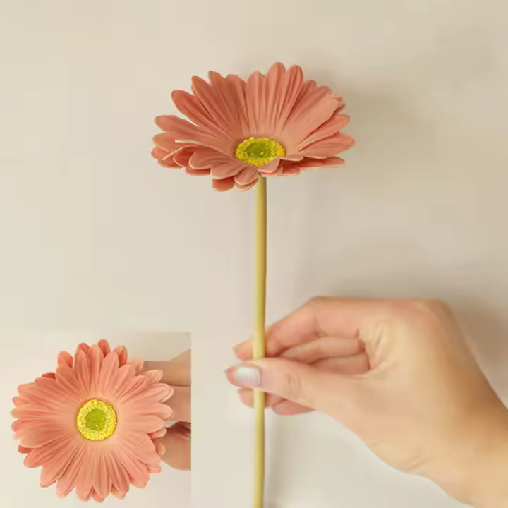 Flores Artificiales Gerbera Para Decoración De Hogar Y Escritorio Pack De 1/5 Piezas Barberton Daisy No Especificadas Para El Día De La Madre - 1