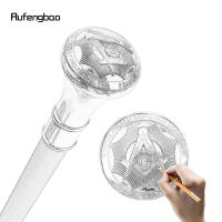Vara De Caminar Blanco Con Relieve Totem De Freemasonry Para Hombres 93cm Punta De Goma Material De Eje Acero Moda Y Funcionalidad - details 1