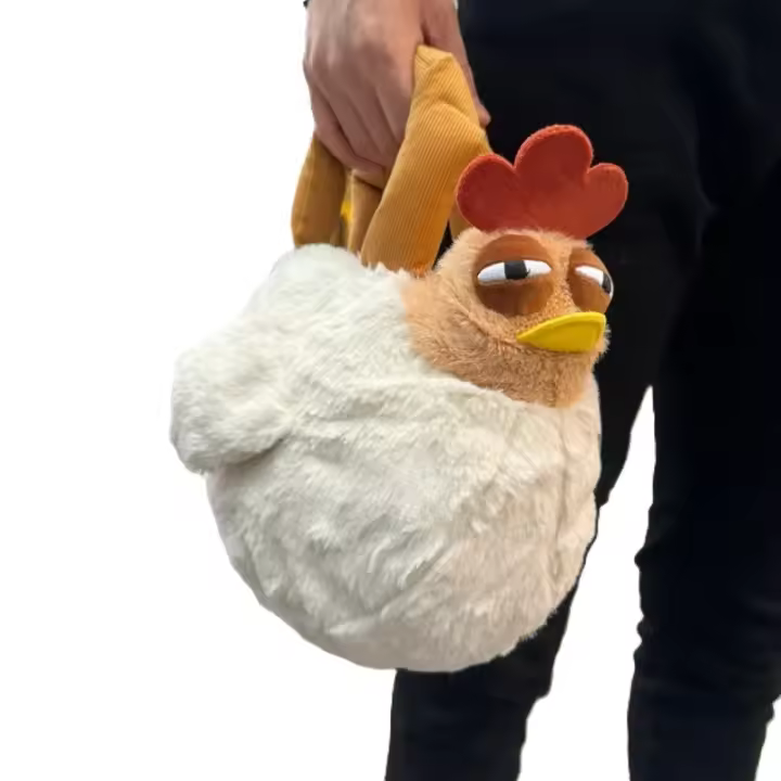 Bolso De Peluche De Pato Dibujos Animados Estilo Kawaii Con Colgante De Pollo Divertido Para Mujeres Regalo De Cumpleaños Bolsa De Mano En Forma De Hembra Patosa - 1