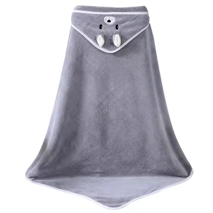 Toalla de baño con capucha para bebé, Manta de lana de Coral de dibujos animados, albornoz para recién nacido - 1