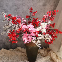 Flores Artificiales Blancas De Cerezo Y Gypsophila Para Decoración De Hogar Y Boda Arreglo Floral De Tela Seda Para Vaso O Ramo Falso De Navidad - details 2