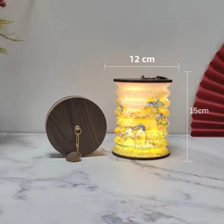 Lámpara De Noche Portátil Plegable USB Estilo Japonés Creativa Para Regalo Decoración De Habitación Y Estudio Luz De Mesa LED - 1