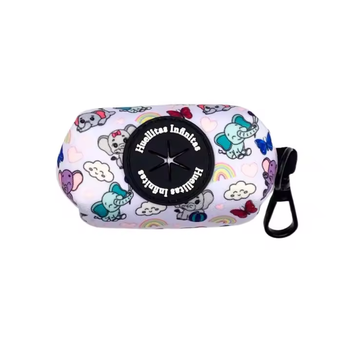 Portabolsas para perros Funny Elephants Huellitas Infinitas. Materiales resistentes. También perfecto para gatos. - 1