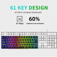 Teclado Cableado De 61 Teclas Con Luz RGB De Colores Coincidentes Sensación Mecánica Pequeño Juego Para Niñas Con Estilo TPC Line - details 5