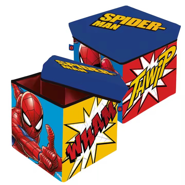 ARDITEX SM15223 Asiento Guardatodo textil plegable de 30x30x30cm de MARVEL-Spiderman - 1