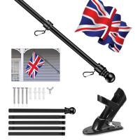 Bandeja De Pabellón Telescopio Montada En La Pared 1PC Soporte De Bandera De Jardín Base De Casa Metálica Resistente Y Impermeable 6 Pies - details 2