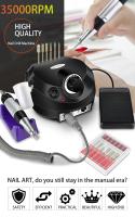 Set De Manicura Eléctrica Profesional 35000RPM Máquina De Taladro Para Uñas Con Polirreparador Portátil Para Salón De Belleza - details 0