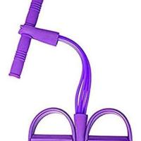 4 Tube Tension Rope Pedal Resistance Band Elastic Sit Up Exercise Pull Band with Handle, Fitness Equipment Yoga Body Trimmer Shaper - details 0