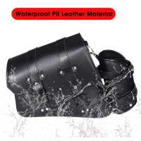 Bolsas De Silla Para Motocicleta De Cuero PU Con Portabotellas Impermeable Universal Para Cruiser Custom Cafe Racer Equipaje - details 4