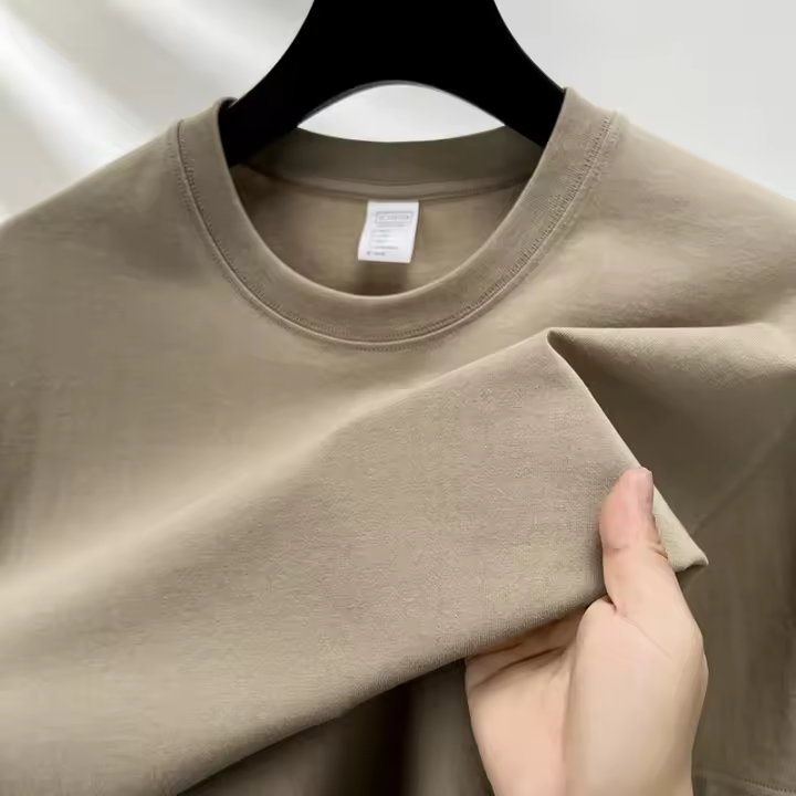Camiseta De Algodón 100% Para Hombre Manga Corta Cuello Redondo Casual De Verano Tallas Grandes Color Sólido Transpirable Top Para Mujer - 1