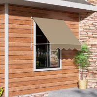 Outsunny Toldo de Ventana Toldo Manual de Aluminio Retráctil para Exterior Toldo de Balcón Ángulo Ajustable Impermeable Tela de Poliéster 180x70cm - details 1