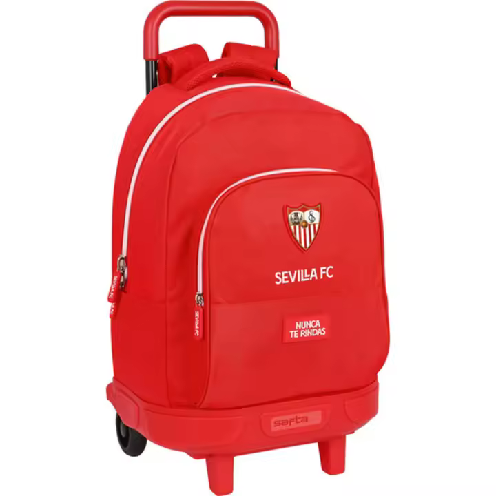 SAFTA - SEVILLA FC Mochila con Carro Incorporado Diseño Único y Licencia Oficial - Mochila hombreras y espalda acolchada - Mochila Extraible se puede lavar - Mochila carro incorporado diseño único  - Mochila Espalda Ergonómica y Hombreras Acolchadas - 1