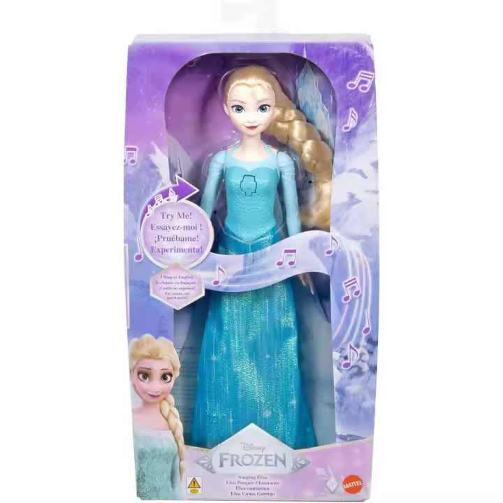 Mattel Juguetes de Disney Frozen Elsa cantarina, muñeca de moda, canta “Let It Go” en 4 idiomas: Inglés, Francés, Portugués, Español inspirada en la película “Frozen” de Disney (JDX48) - 1