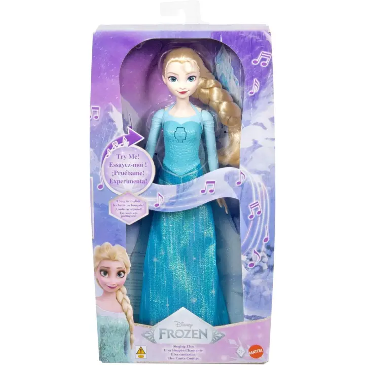 Mattel Juguetes de Disney Frozen Elsa cantarina, muñeca de moda, canta “Let It Go” en 4 idiomas: Inglés, Francés, Portugués, Español inspirada en la película “Frozen” de Disney (JDX48) - 1