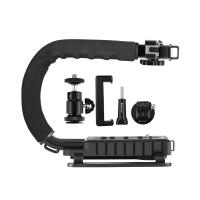 PULUZ-estabilizador de cámara SLR de mano en forma de C, soporte de agarre de mango de cámara DV portátil ABS con zapata fría, carga máxima: 3kg - details 4