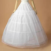 Nueva Llegada De Enagua De Encaje Con 4 Aros Para Vestido De Boda Jupon Mariage Halka Rockabilly Con Tulle Material De Poliéster - details 0