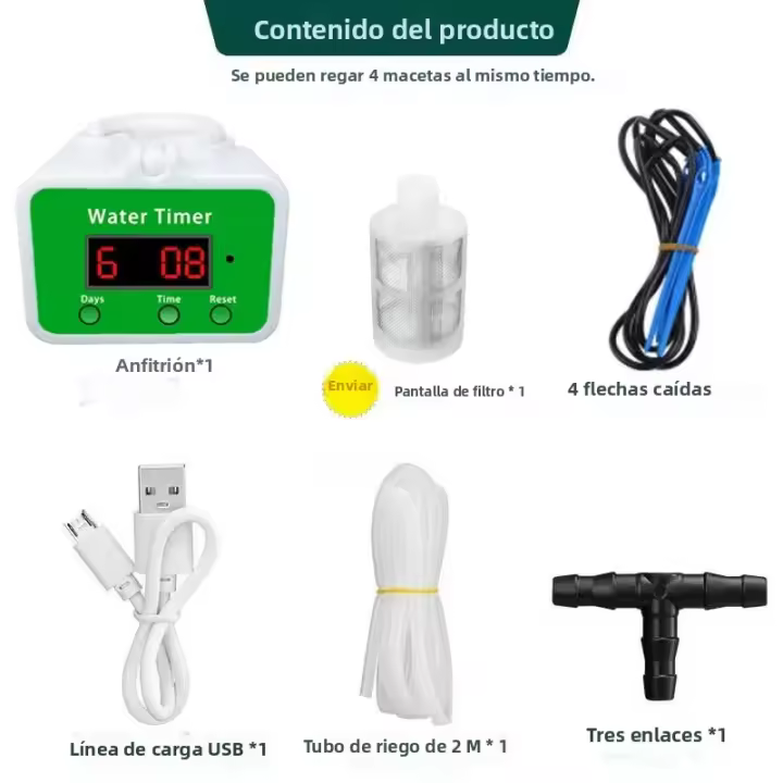 Dispositivo De Riego Por Drip Inteligente AISITIN Para Jardín Y Plantas En Maceta Tiempo De Riego Automático Y Lazos - 1
