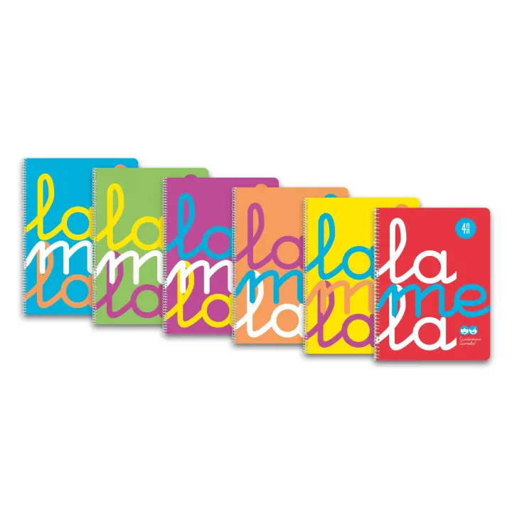 Lamela Cuaderno Espiral Folio Cubierta PP Flúor 80H 90grs Cuadrovía 4mm (Pack de 5 Colores) - 1